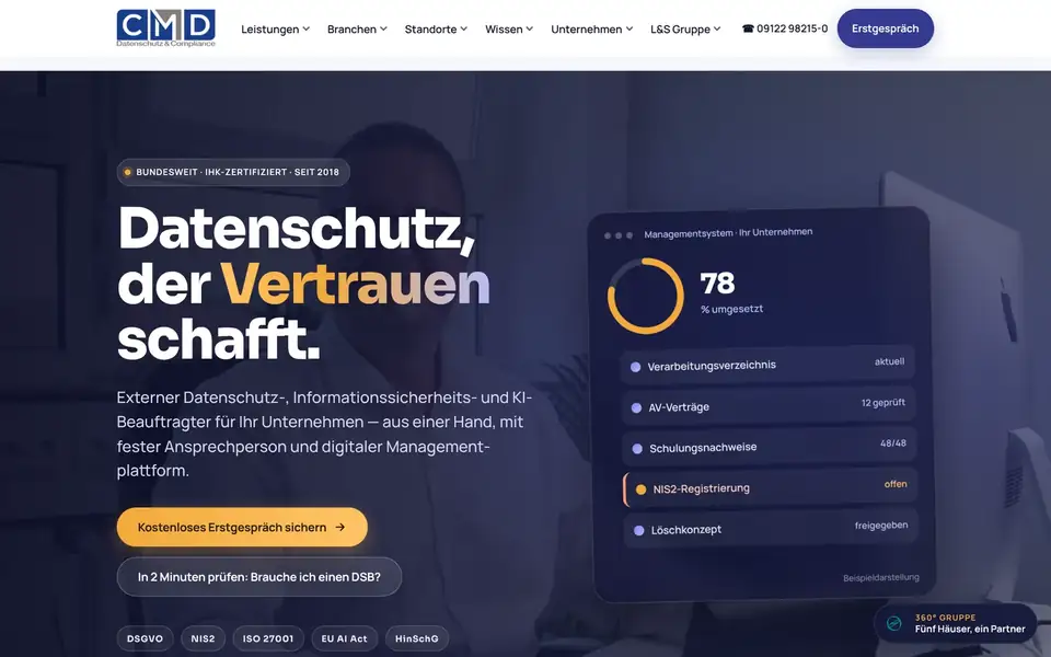 Website CMD Datenschutz